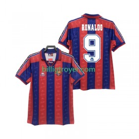 Billige Fotballdrakter FC Barcelona RONALDO 9 Retro Hjemmedraktsett 1996 1997 Kortermet